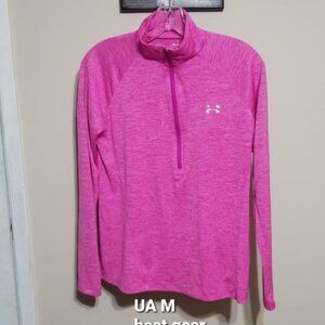 Women's Top Activewear Under Armour Shirt Pullover M Pink Athletic Sporty